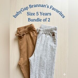 Bundle of 2 babyGap Brannan Bear Joggers | Size 5 | Camel & Gray